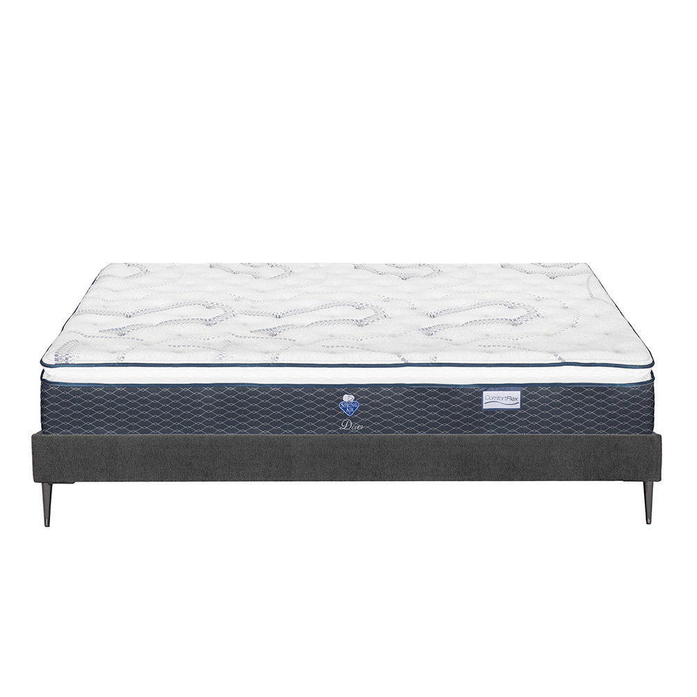 Foto 2 pulgar | Colchón Spring Air Dover Slim Color Gris Carbon King Size + Base Cama Slim