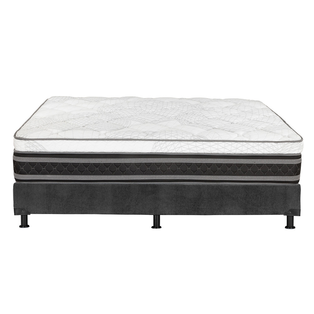 Foto 5 | Colchón Restonic Ergosum Color Negro Matrimonial + Box Dicasa Gris + 2 Almohadas Osos