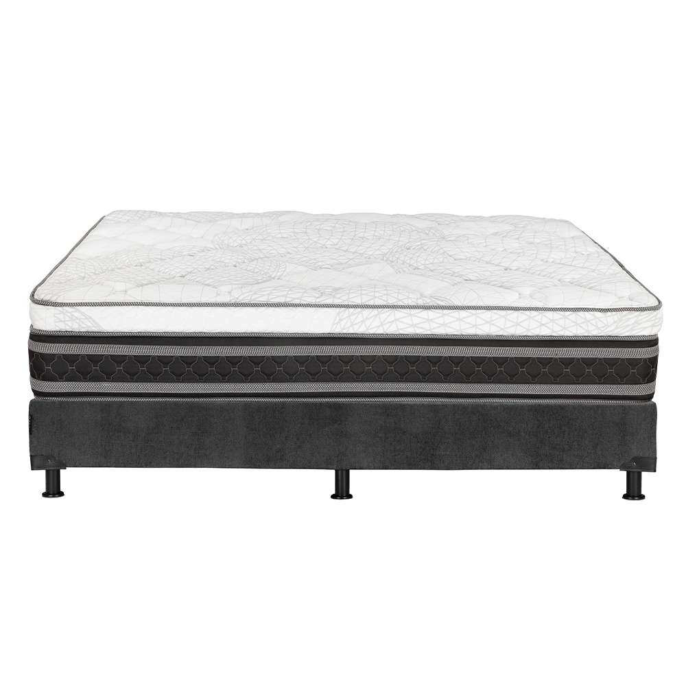Foto 4 | Colchón Restonic Ergosum Box Color Gris Carbon Matrimonial + Box + Almohada 2pack + Protector Cloud