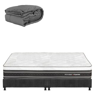 Foto 1 | Colchón Restonic Ergosum Box Color Gris Carbon King Size + Box + Edredón Homy