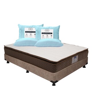 Foto 1 | Colchón Restonic Nautilus Matrimonial + Box Dicasa Café + 2 Almohadas Trinity