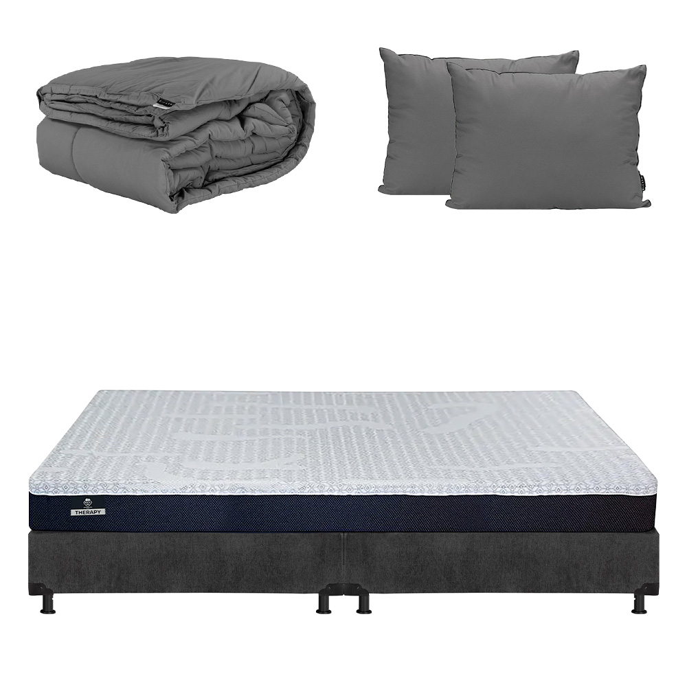 Colchón Restonic Therapy King Size  + Box + Almohada 2pack + Edredón Homy