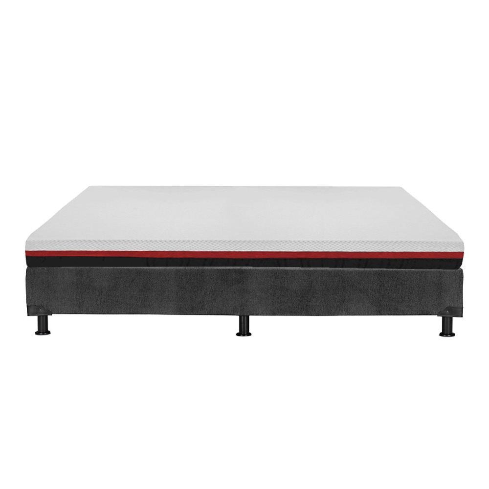Foto 5 | Colchón Restonic Roll Color Rojo King Size + Box Dicasa Gris + 2 Almohadas Trinity + Sábanas Trinity