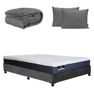 Foto 1 | Colchón Restonic Therapy Matrimonial + Box + Almohada 2pack + Edredón Homy