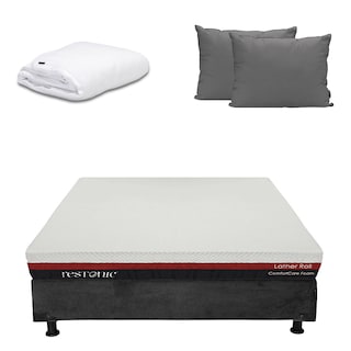 Foto 1 | Colchón Restonic Roll Carbón Matrimonial + Box + Almohada 2pack + Protector Cloud