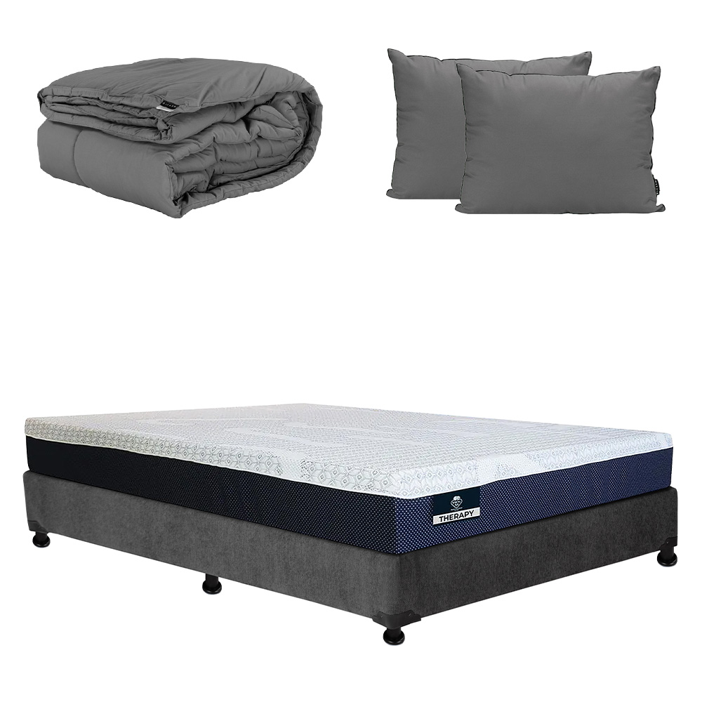 Foto 1 | Colchón Restonic Therapy Queen Size  + Box + Almohada 2pack + Edredón Homy