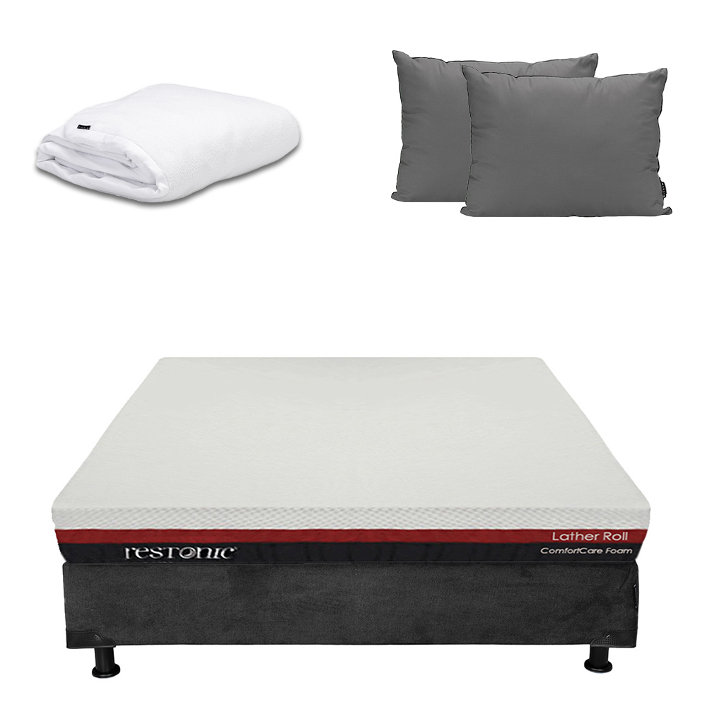Foto 1 | Colchón Restonic Roll Carbón Queen Size  + Box + Almohada 2pack + Protector Cloud