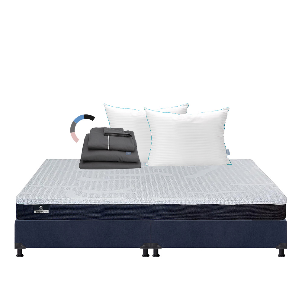 Foto 1 | Colchón Spring Air Therapy King Size + Box + Almohada Royal Twin + Sábanas Royal