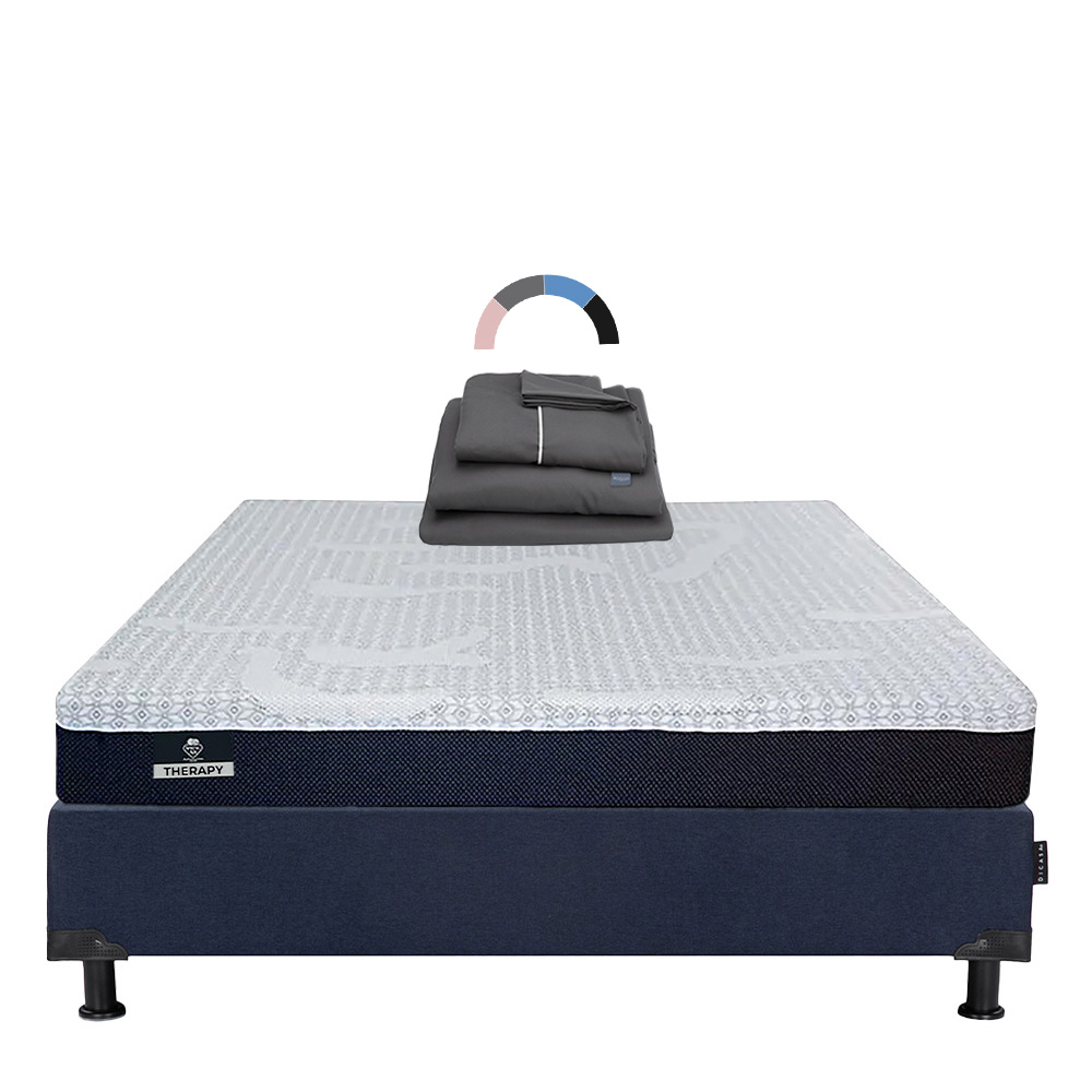 Colchón Spring Air Therapy Queen Size + Box + Sábanas Royal
