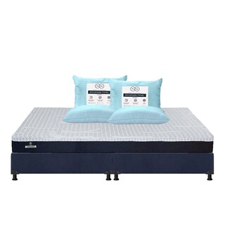Foto 1 | Colchón Spring Air Therapy Color Azul King Size + Box Dicasa Azul + 2 Almohadas Trinity