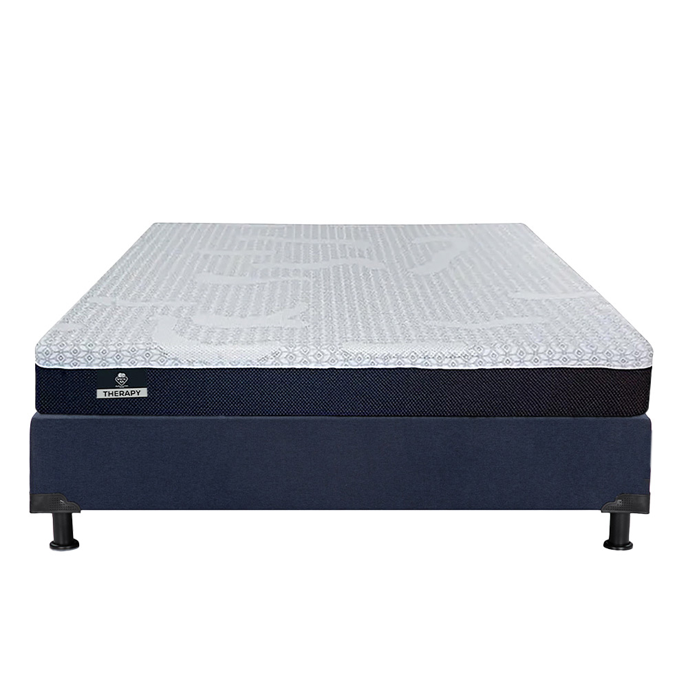 Foto 2 | Colchón Spring Air Therapy Color Azul Matrimonial +box Dicasa Azul + 2 Almohadas Trinity