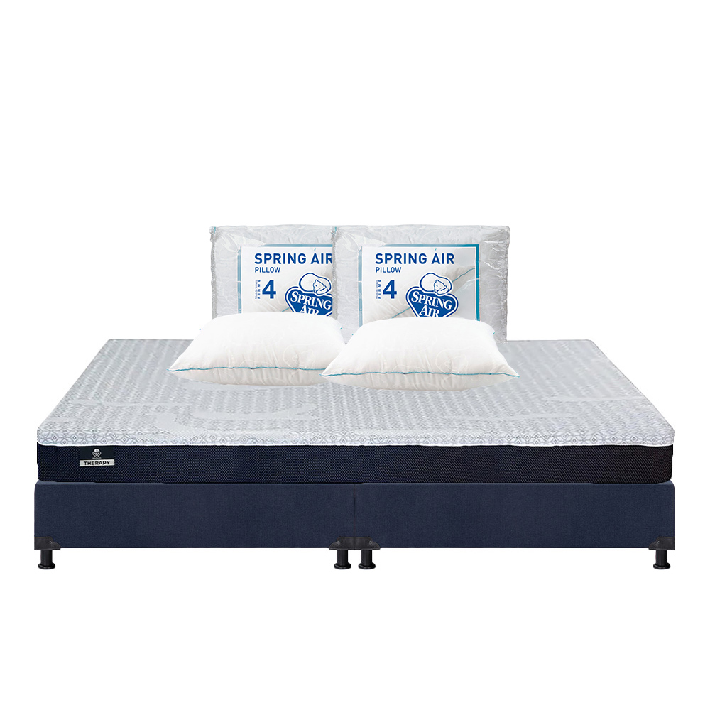 Foto 1 | Colchón Spring Air Therapy Color Azul King Size + Box Dicasa Azul + 2 Almohadas Osos
