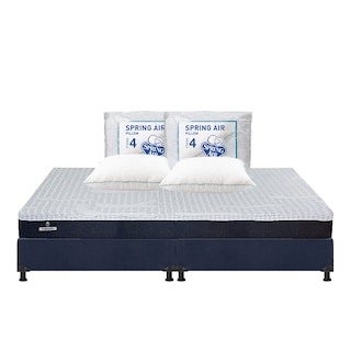 Foto 1 | Colchón Spring Air Therapy Color Azul King Size + Box Dicasa Azul + 2 Almohadas Osos