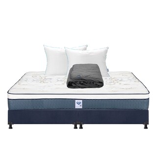 Foto 1 | Colchón Dicasa Cantabria Color Azul King Size + Box + Almohada Royal Twin + Protector Lux