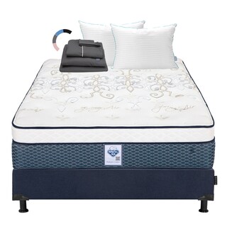Foto 1 | Colchón Dicasa Cantabria Color Azul Queen Size + Box + Almohada Royal Twin + Sábanas Royal