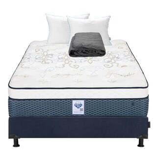 Foto 1 | Colchón Dicasa Cantabria Color Azul Queen Size + Box + Almohada Royal Twin + Protector Lux
