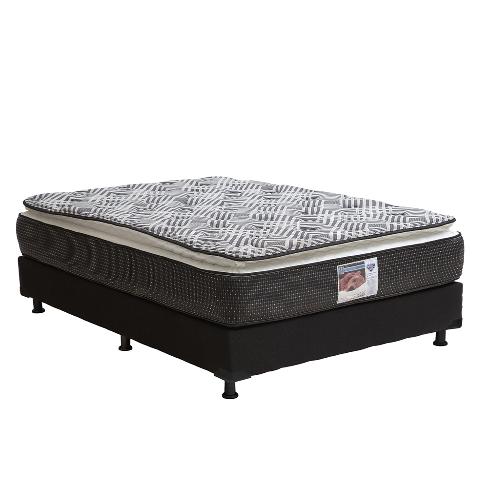 Foto 3 | Colchón Spring Air Omega King Size + Box Dicasa Color Negro +2 Almohadas Trinity + Sábanas Trinity