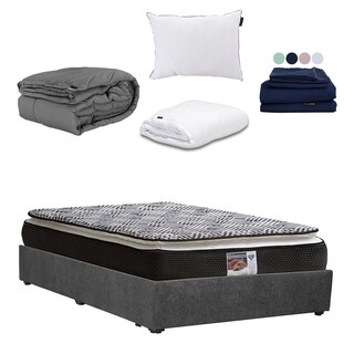 Foto 1 | Colchón Srpring Air Omega Matrimonial + Base Cama Gris Carbon + Protector Cloud + Sábanas Softy + Edredón Homy