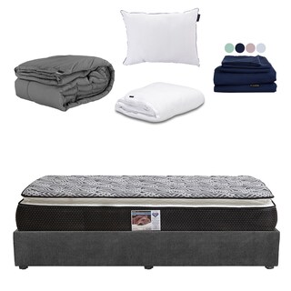 Foto 1 | Colchón Srpring Air Omega King Size + Base Cama Gris Carbon + Protector Cloud + Sábanas Softy + Edredón Homy