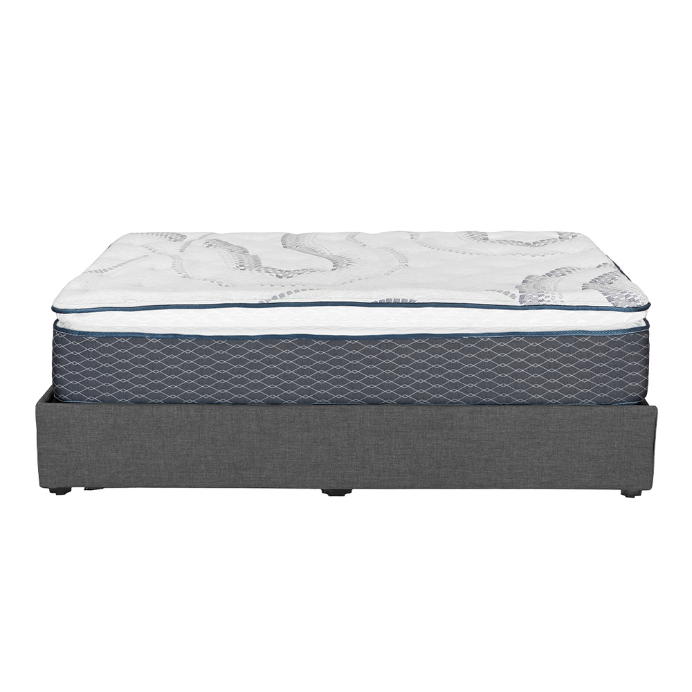 Foto 4 pulgar | Colchón Srpring Air Dover Matrimonial + Base Cama Gris Oscuro + Protector Cloud + Sábanas Softy + Edredón Homy
