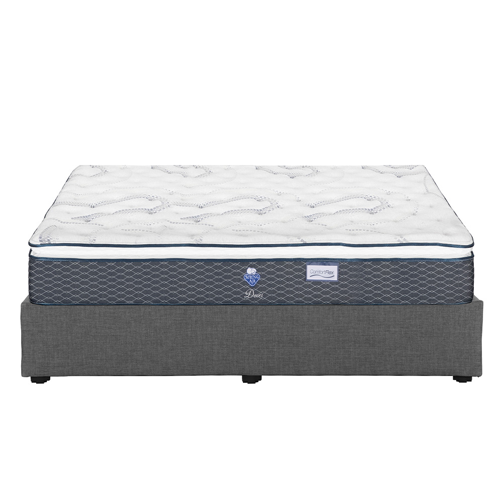 Foto 3 pulgar | Colchón Srpring Air Dover King Size + Base Cama Gris Oscuro + Protector Cloud + Sábanas Softy + Edredón Homy