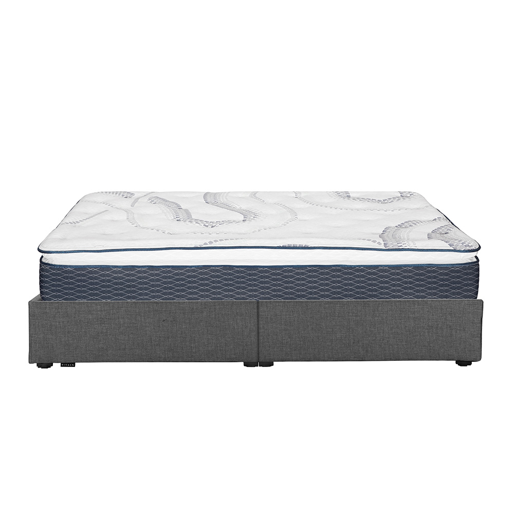 Foto 4 pulgar | Colchón Srpring Air Dover King Size + Base Cama Gris Oscuro + Protector Cloud + Sábanas Softy + Edredón Homy