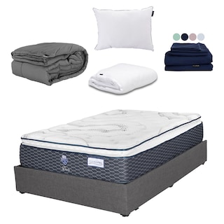 Foto 1 | Colchón Srpring Air Dover Queen Size + Base Cama Gris Oscuro + Protector Cloud + Sábanas Softy + Edredón Homy