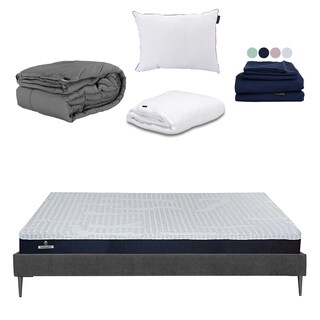 Foto 1 | Colchón De Caja Srpring Air Therapy King Size + Base Cama Slim Gris Carbon + Protector Cloud + Sábanas Softy + Edr