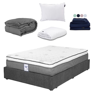 Foto 1 | Colchón Srpring Air Phantom Queen Size + Base Cama Gris Carbon + Protector Cloud + Sábanas Softy + Edredón Homy