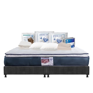 Foto 1 | Colchón Spring Air Mónaco King Size + Box Color Gris + 2 Almohadas Osos + Protector Ultra + Sábanas Basic