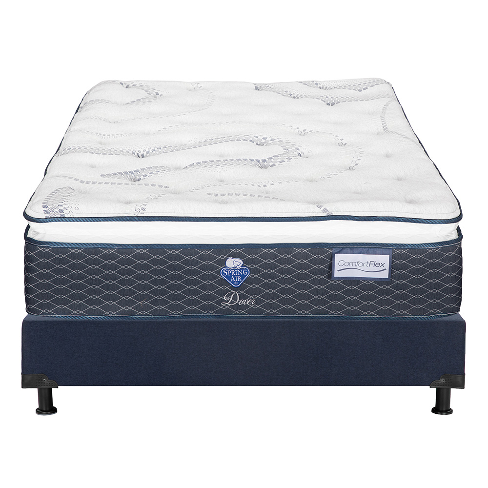 Foto 2 | Colchón Spring Air Dover Queen Size + Box Dicasa Color Azul + 2 Almohadas Trinity + Sábanas Trinity