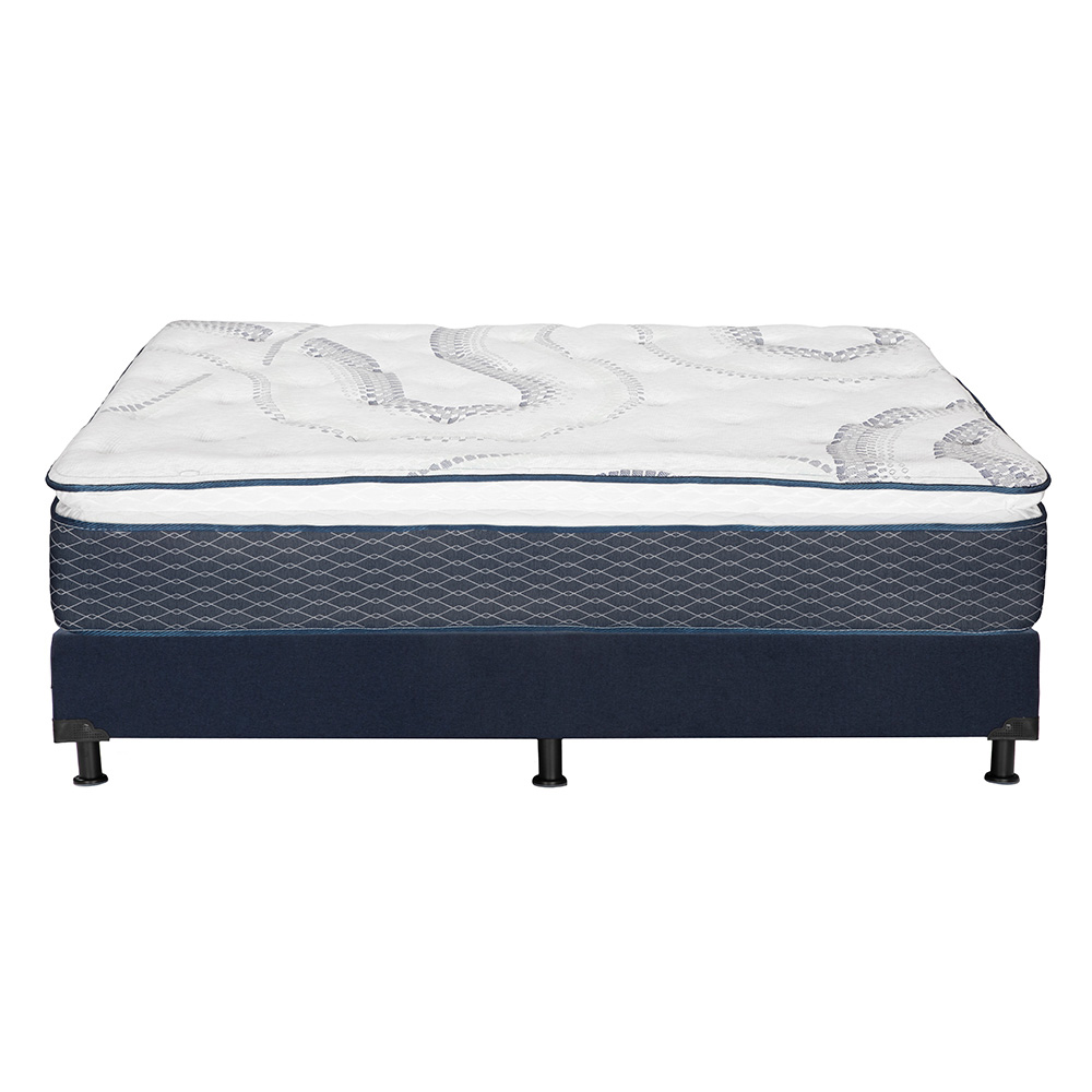 Foto 5 | Colchón Spring Air Dover Queen Size + Box Dicasa Color Azul + 2 Almohadas Trinity + Sábanas Trinity