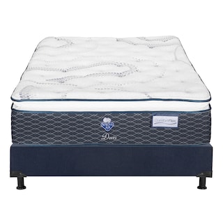 Foto 2 | Colchón Spring Air Dover Queen Size + Box Dicasa Color Azul + 2 Almohadas Trinity