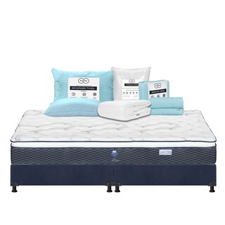 Foto 1 | Colchón Spring Air Dover King Size + Box Dicasa Color Azul + Almohada Trinity + Protector Trinity + Sábanas Trinity