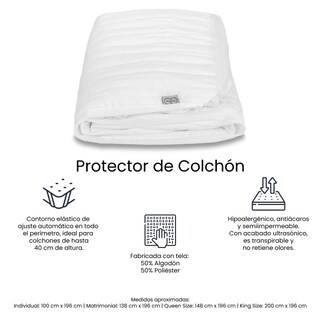 Foto 6 | Colchón Spring Air Dover King Size + Box Dicasa Color Azul + 2 Almohadas Trinity + Protector Trinity