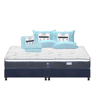 Foto 1 | Colchón Spring Air Dover King Size + Box Dicasa Color Azul +2 Almohadas Trinity + Sábanas Trinity