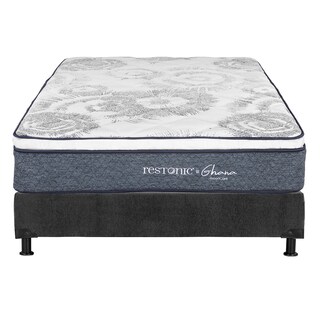Foto 2 | Colchón Restonic Ghana + Box Dicasa Color Gris Individual + 2 Almohadas Osos + Protector Ultra + Sábanas Basic