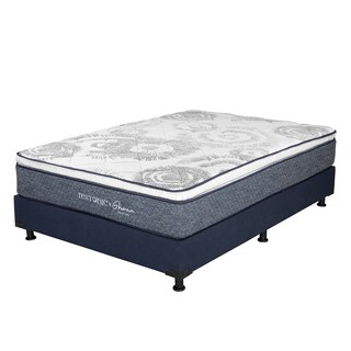 Foto 3 | Colchón Restonic Ghana + Box Dicasa Color Azul Matrimonial + Almohada Trinity + Sábanas Trinity + Protector Trinity