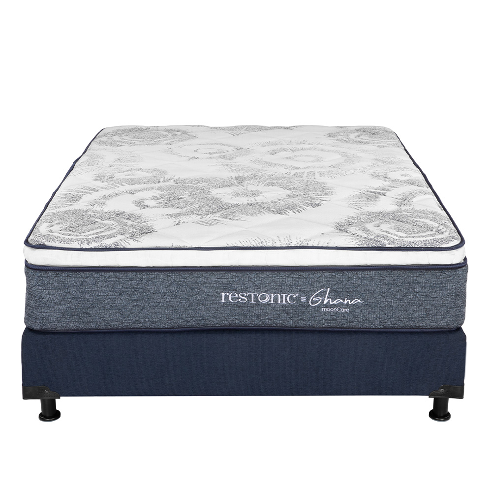 Foto 2 | Colchón Restonic Ghana + Box Dicasa Color Azul Queen Size + 2 Almohadas Trinity + Protector Trinity