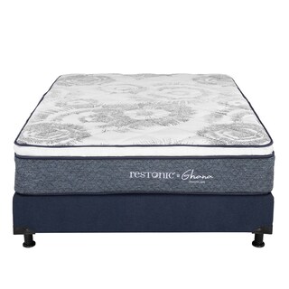 Foto 2 | Colchón Restonic Ghana + Box Dicasa Color Azul Queen Size + 2 Almohadas Trinity + Protector Trinity