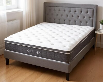 Foto 4 | Set Queen Size Cloud De Colchón Pro Y Cama Linen Gris