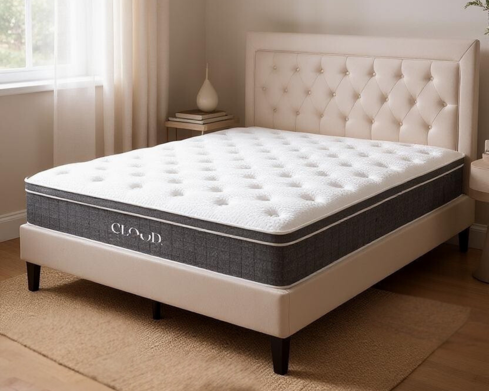 Foto 4 | Set Matrimonial Cloud De Colchón Pro Y Cama Linen Beige