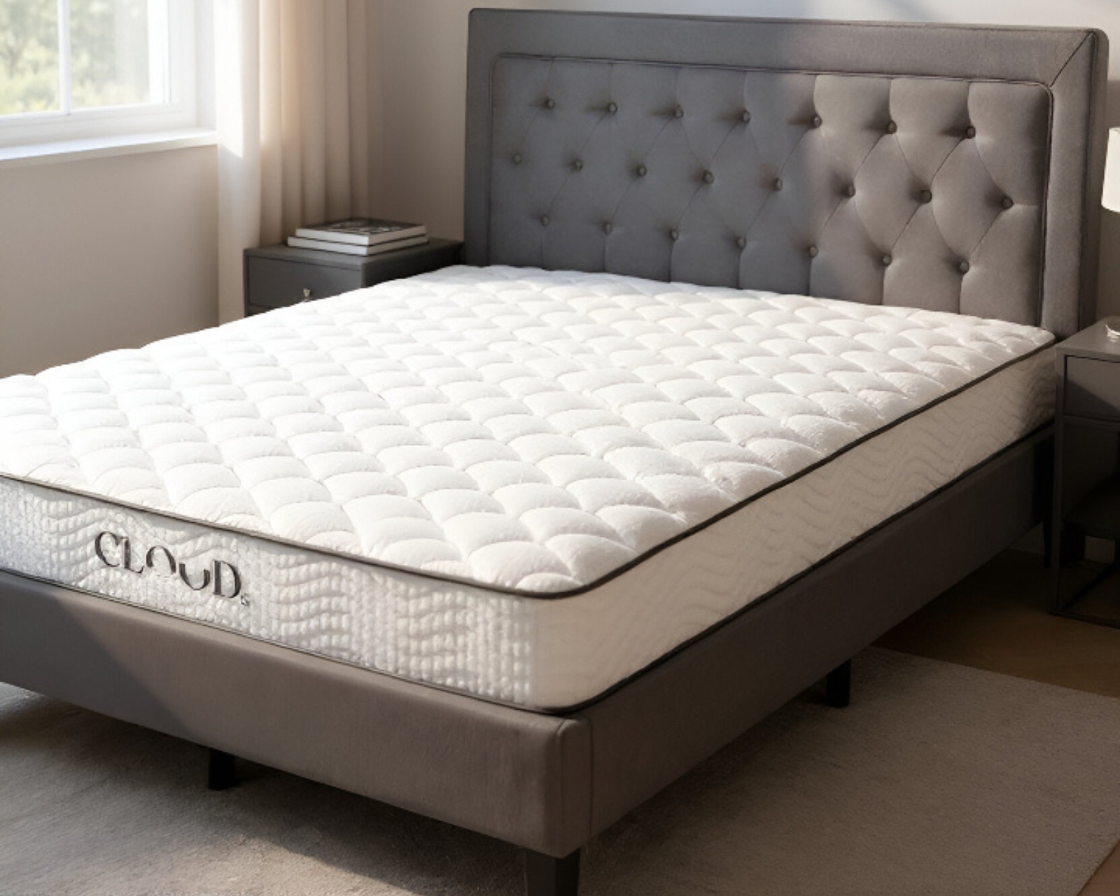 Foto 4 | Set Queen Size Cloud De Colchón Eco Y Cama Linen Gris
