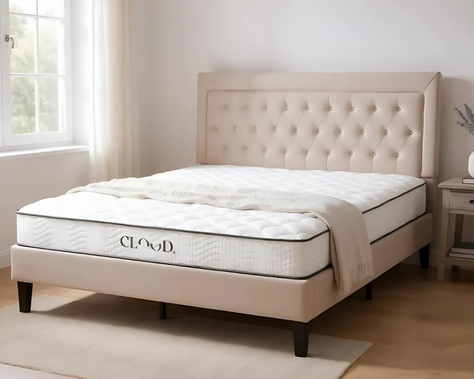 Foto 4 | Set Matrimonial Cloud De Colchón Eco Y Cama Linen Beige