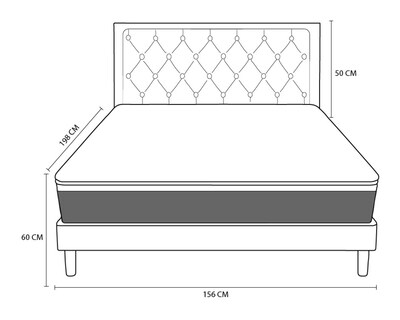 Foto 8 | Colchón Queen size + Cama Beige | Set Cloud Pro Linen | Cama Completa