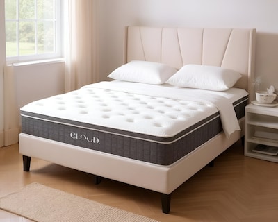 Foto 4 | Colchón Matrimonial + Cama Beige | Set Cloud Pro Cambridge | Cama Completa