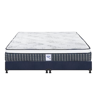 Foto 2 | Colchón Spring Air Cardona + Box Dicasa Color Azul King Size + 2 Almohadas Trinity + Protector Trinity