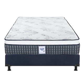 Foto 2 | Colchón Spring Air Cardona + Box Dicasa Color Azul Queen Size + Almohada Trinity + Protector Trinity + Sábanas Trinity