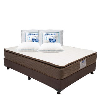 Foto 1 | Colchón Restonic Nautilus + Box Dicasa Color Chocolate Queen Size + 2 Almohadas Osos