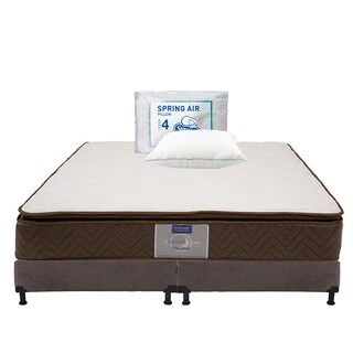Foto 1 | Colchón Restonic Nautilus + Box Dicasa Color Chocolate King Size + Almohada Osos